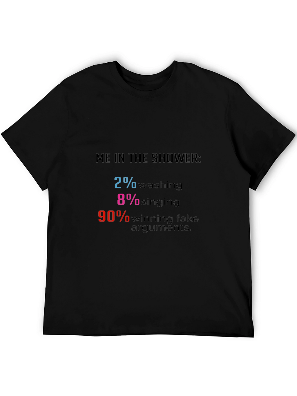 Funny Shower Thought T-Shirt - 2% Washing 90% Arguments
