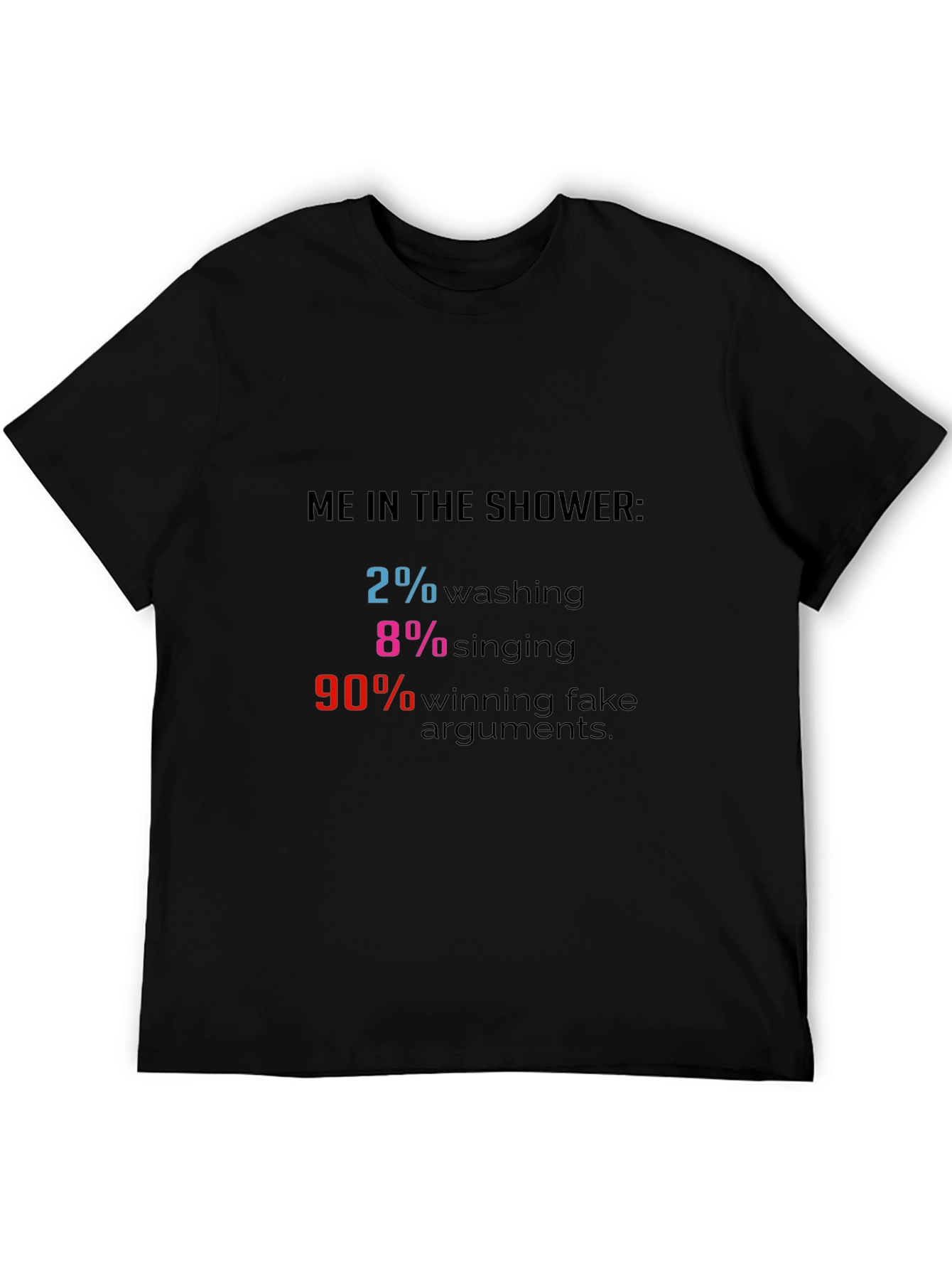 Funny Shower Thought T-Shirt - 2% Washing 90% Arguments