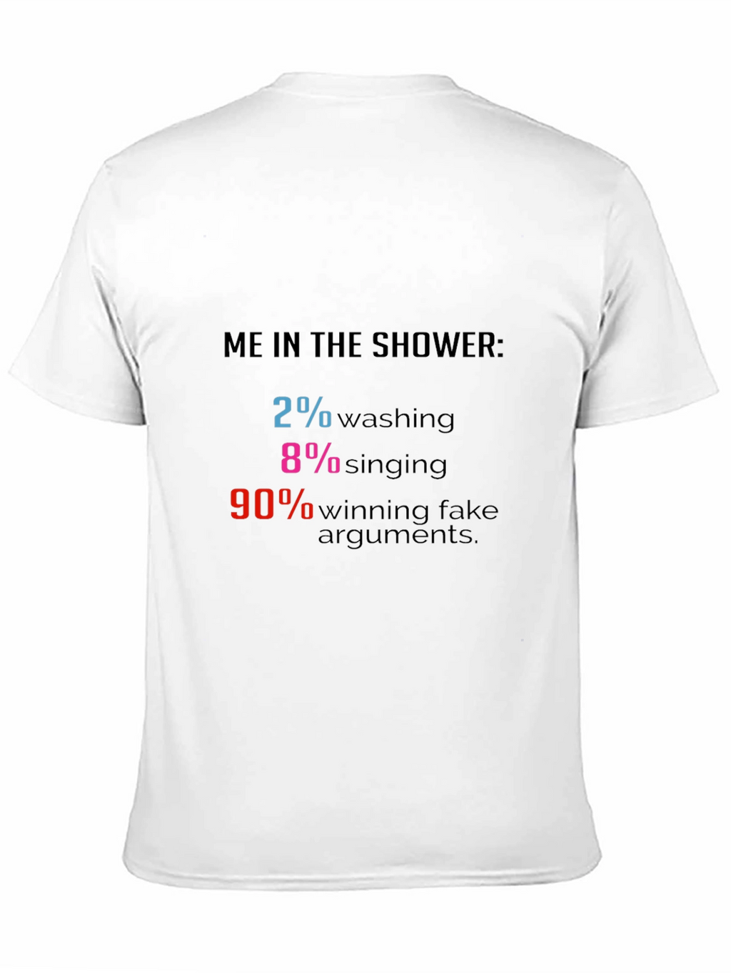 Funny Shower Thought T-Shirt - 2% Washing 90% Arguments