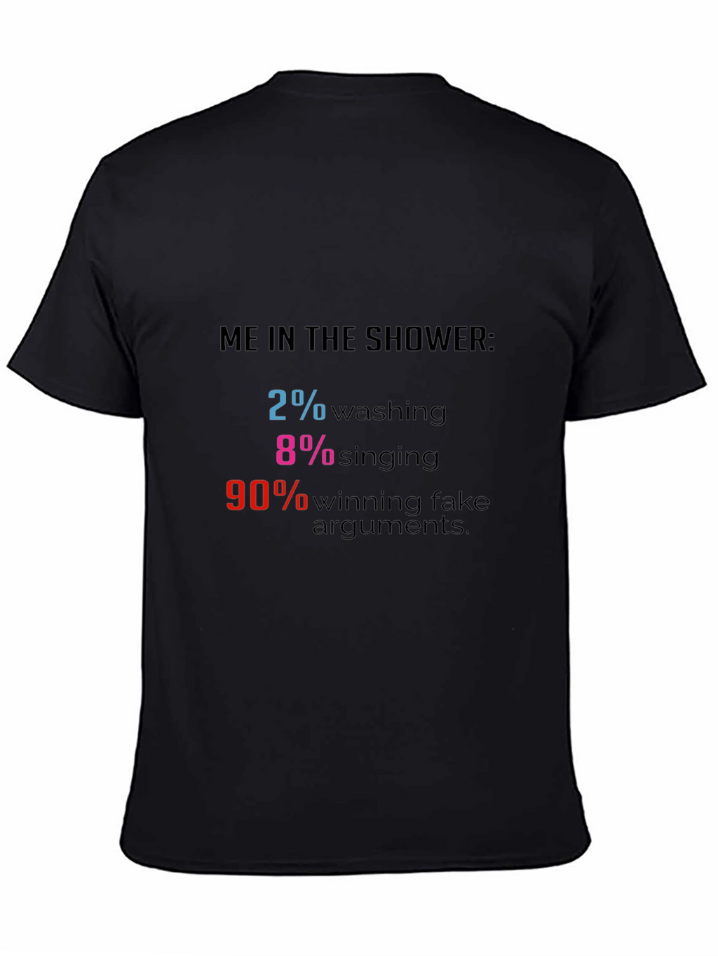 Funny Shower Thought T-Shirt - 2% Washing 90% Arguments