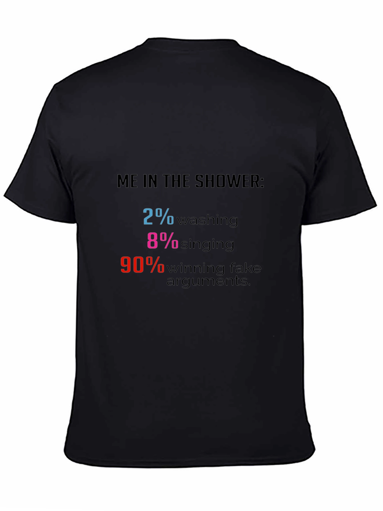Funny Shower Thought T-Shirt - 2% Washing 90% Arguments