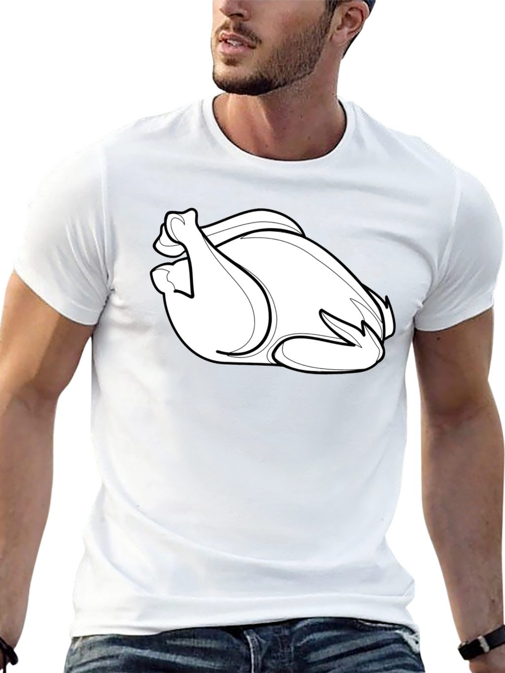 Thanksgiving Turkey Graphic Tee - Black Casual T-Shirt