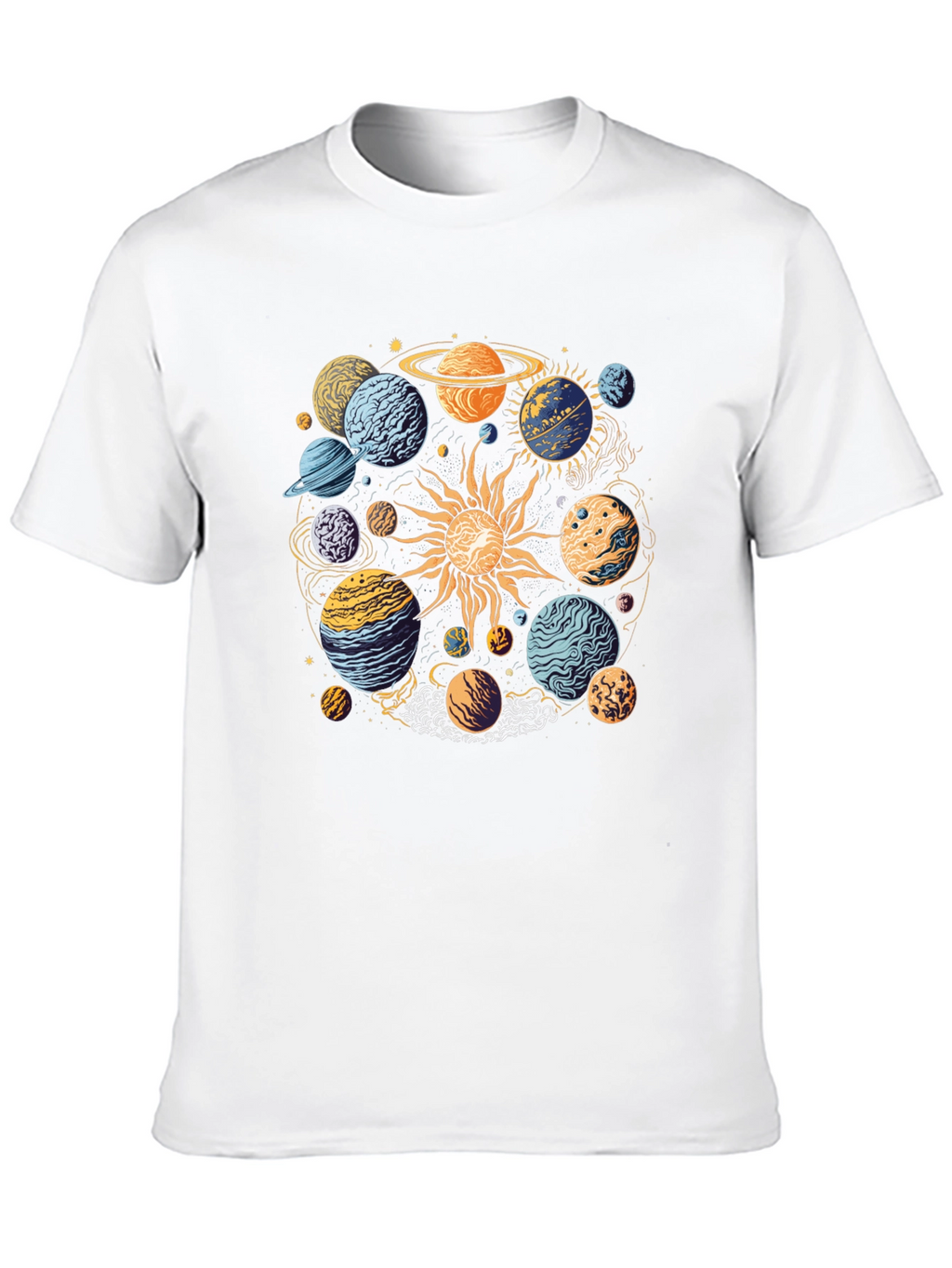 Planetary System Graphic T-Shirt - Black Cotton Tee