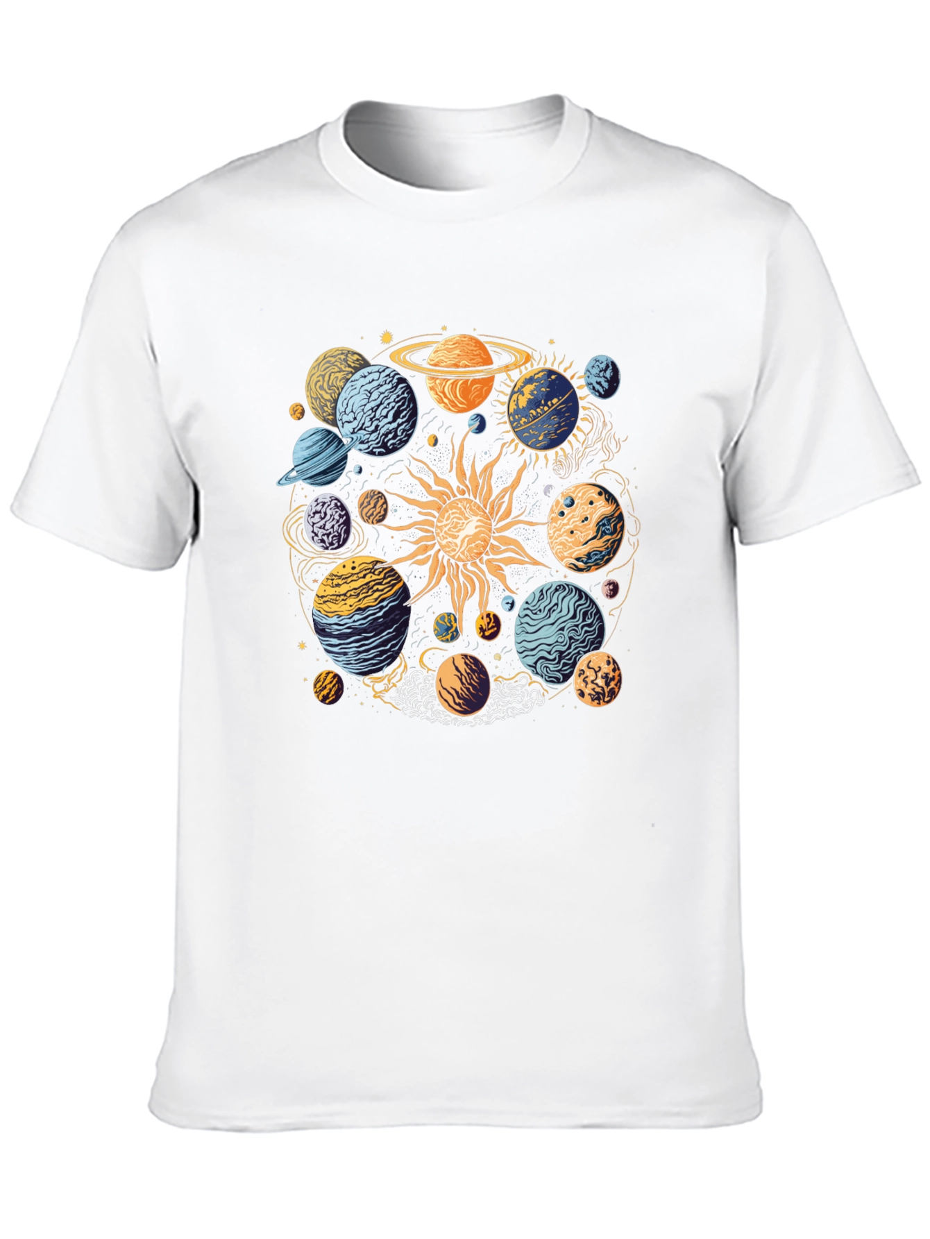 Planetary System Graphic T-Shirt - Black Cotton Tee
