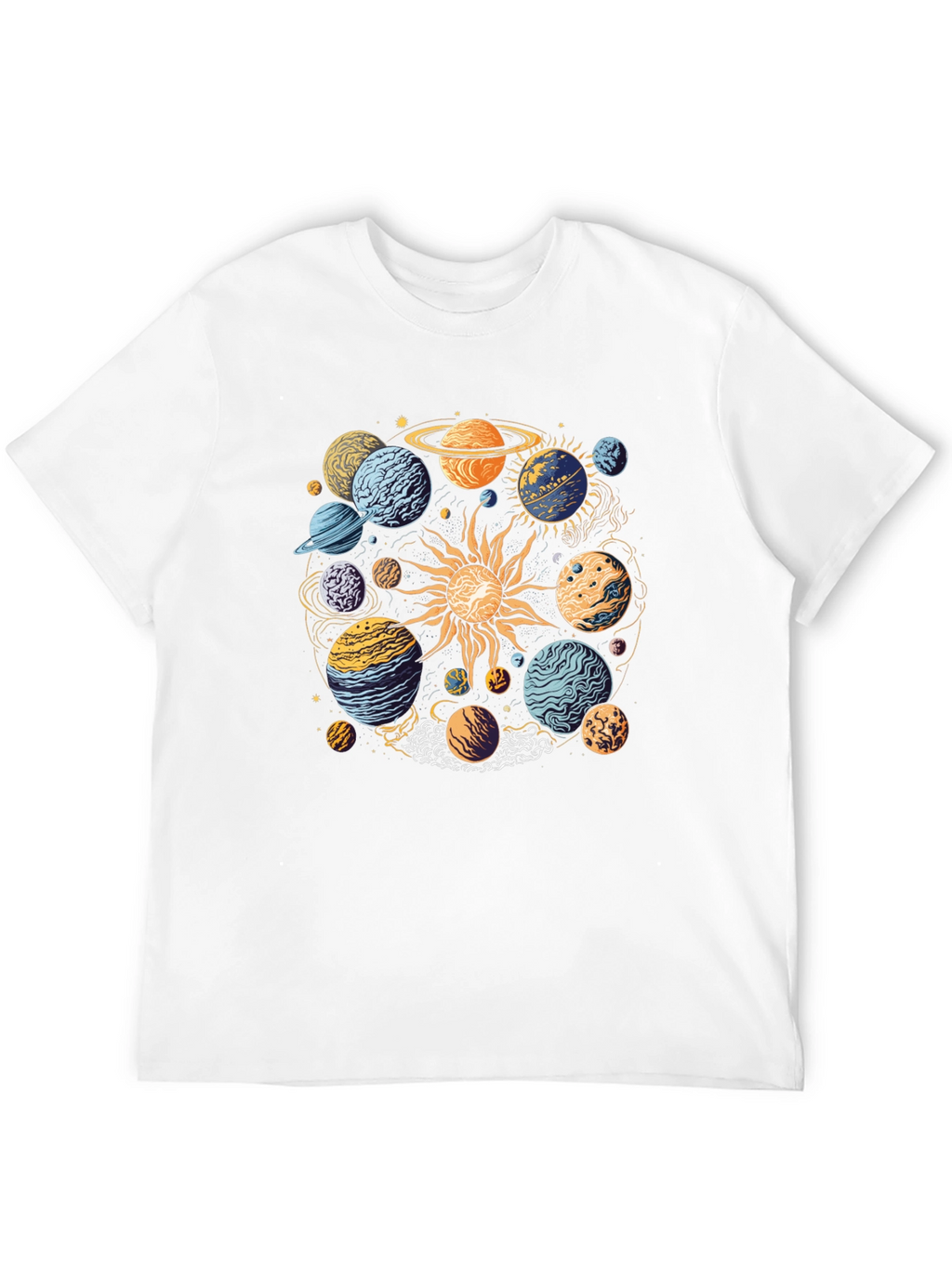 Planetary System Graphic T-Shirt - Black Cotton Tee
