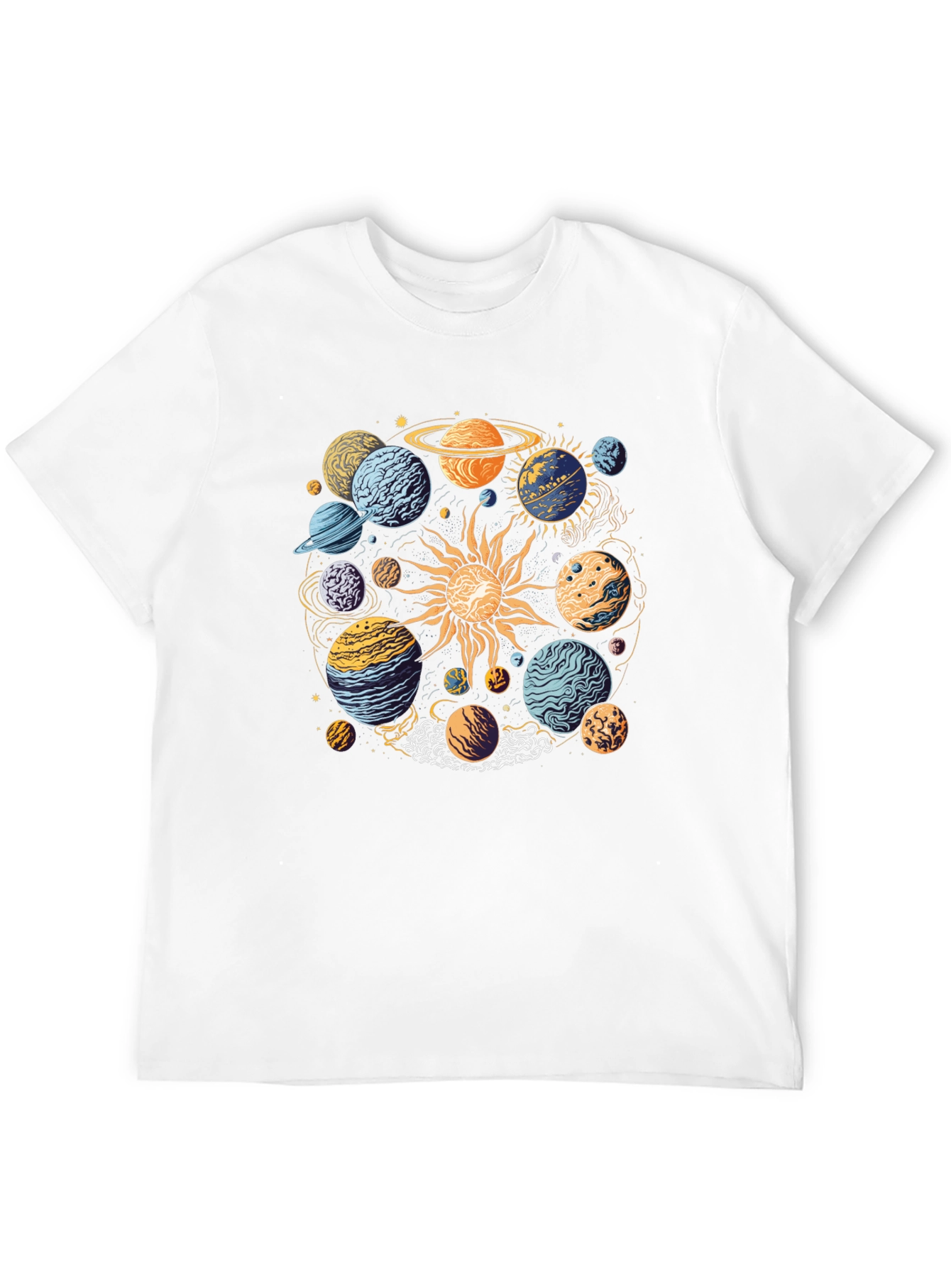 Planetary System Graphic T-Shirt - Black Cotton Tee