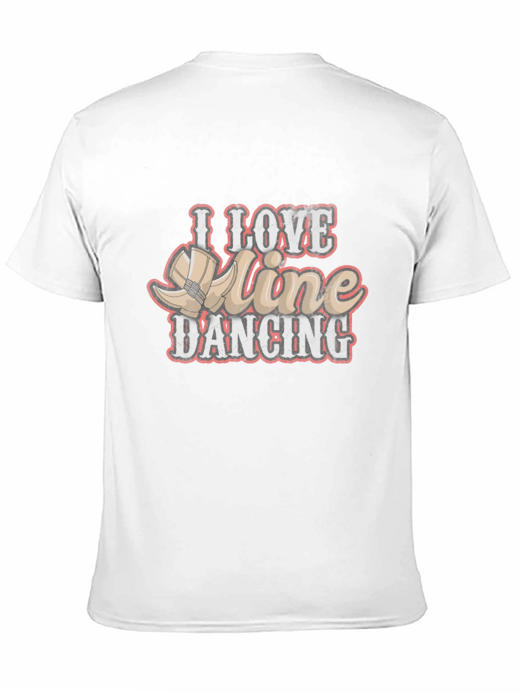 I Love Line Dancing Black T-Shirt
