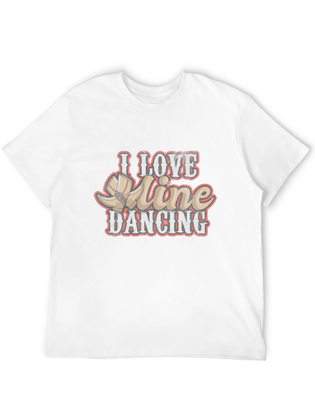 I Love Line Dancing Black T-Shirt