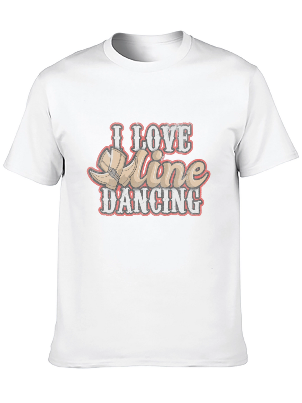 I Love Line Dancing Black T-Shirt