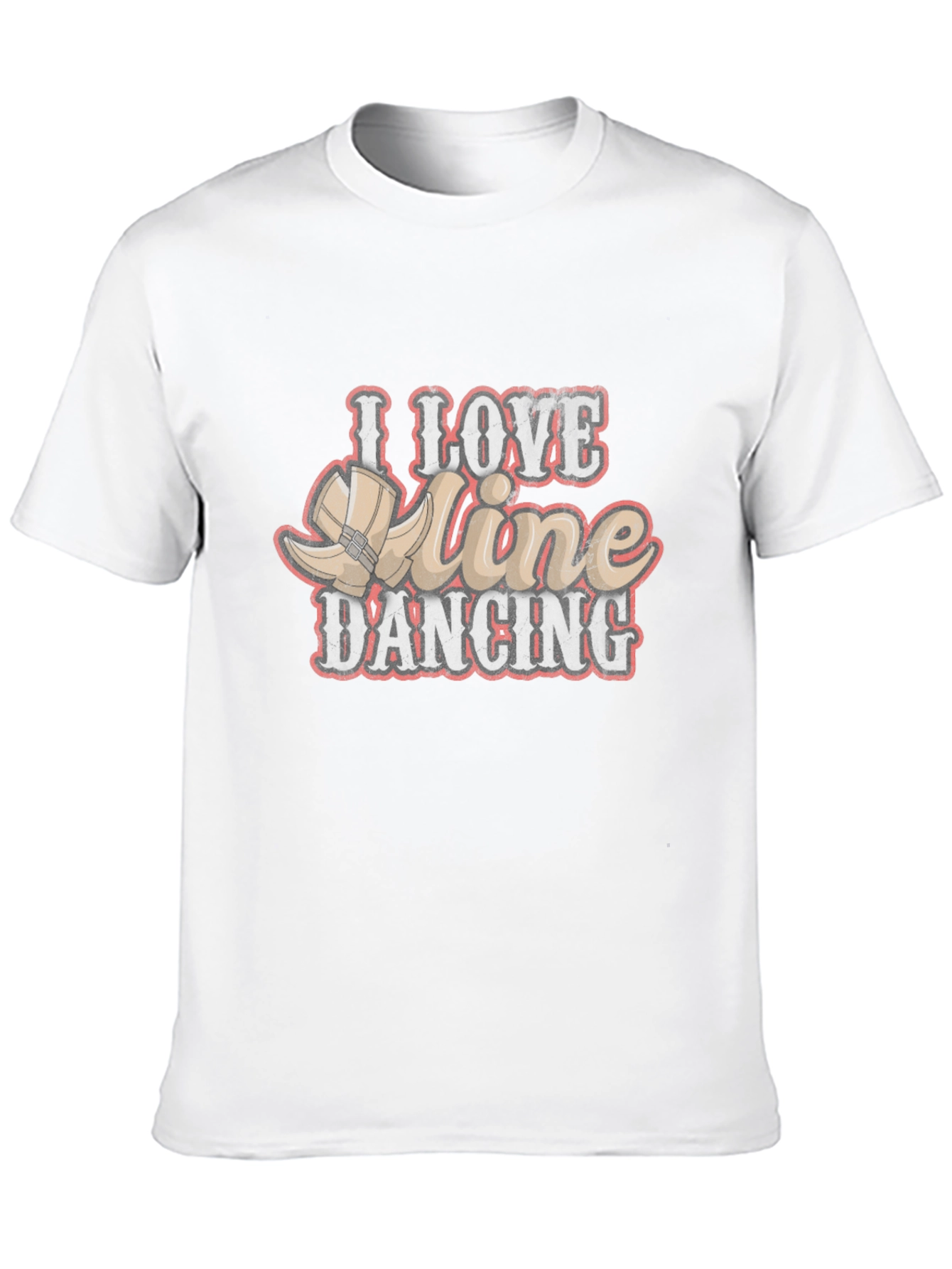 I Love Line Dancing Black T-Shirt