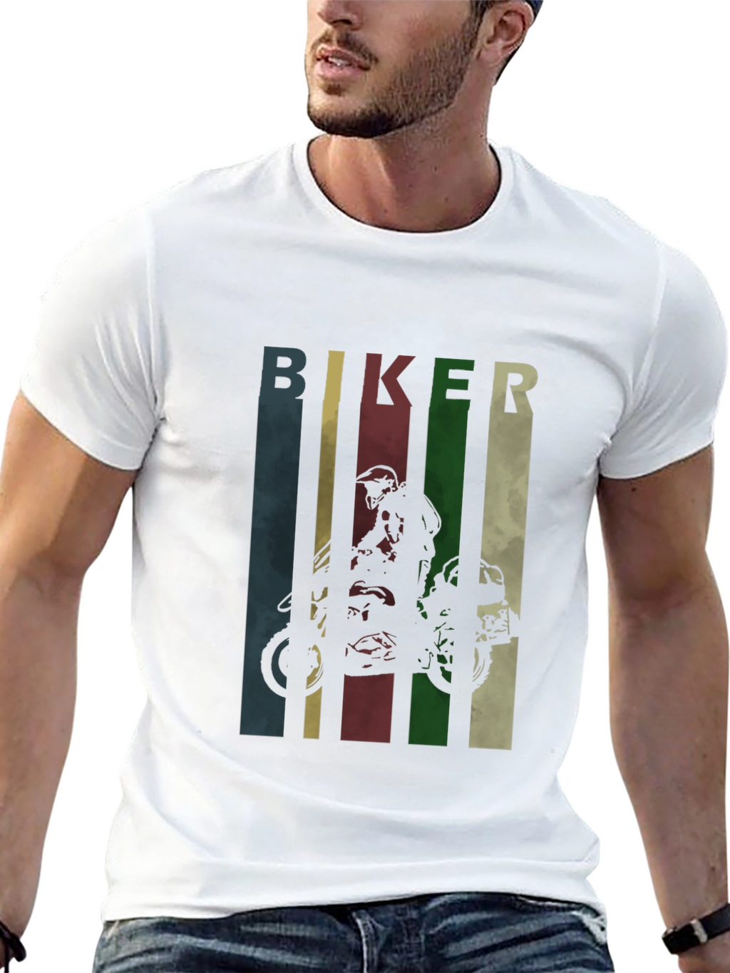 Biker Graphic Tee - Retro Motorcycle T-Shirt
