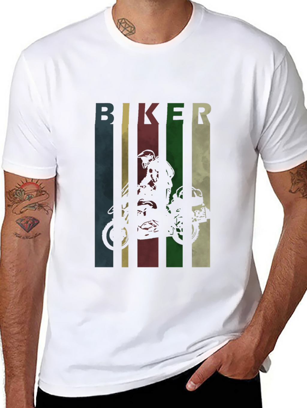 Biker Graphic Tee - Retro Motorcycle T-Shirt