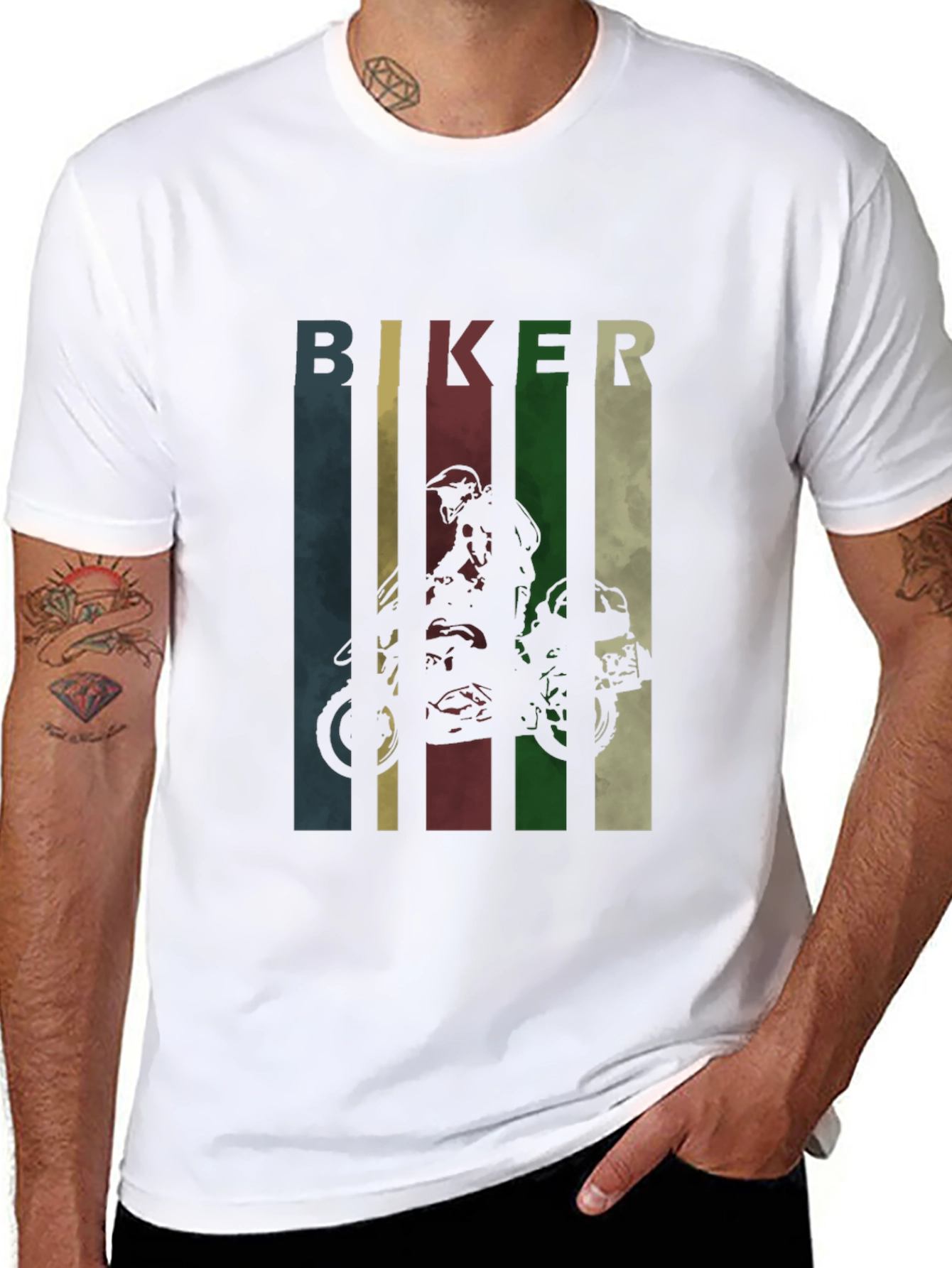 Biker Graphic Tee - Retro Motorcycle T-Shirt