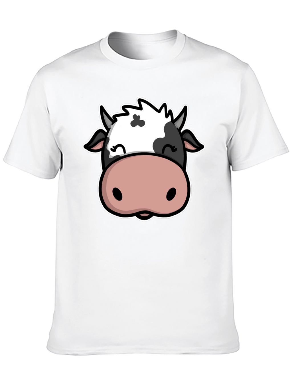 Cute Cow Graphic Print Black T-Shirt