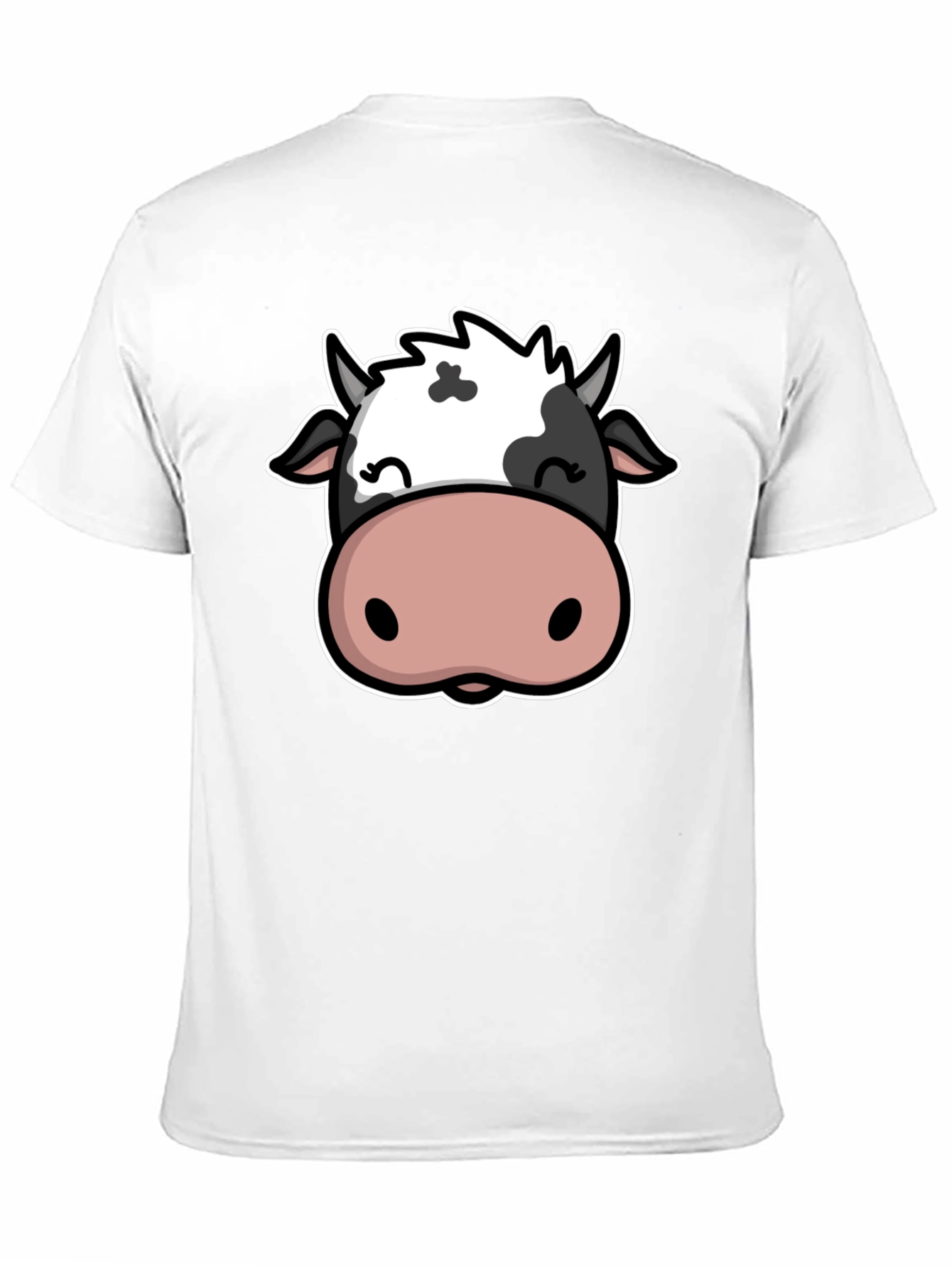 Cute Cow Graphic Print Black T-Shirt