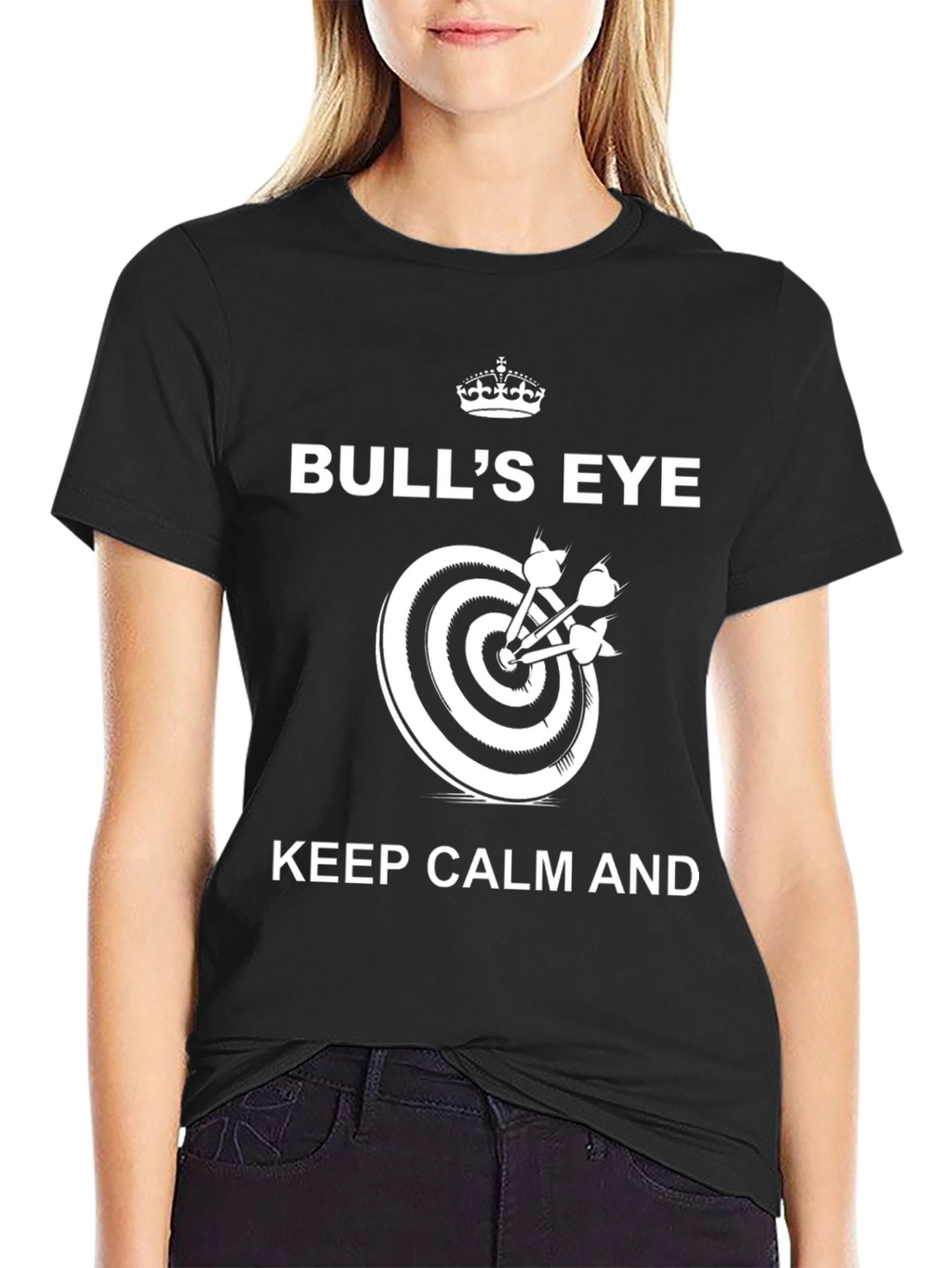 Bulls Eye Keep Calm T-Shirt - Dart Player Gift