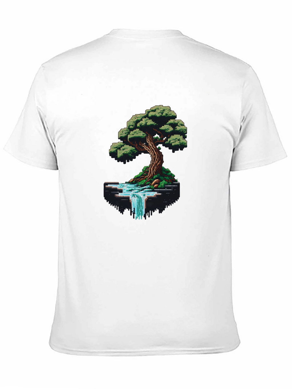 Pixel Art Tree & Waterfall Graphic Tee
