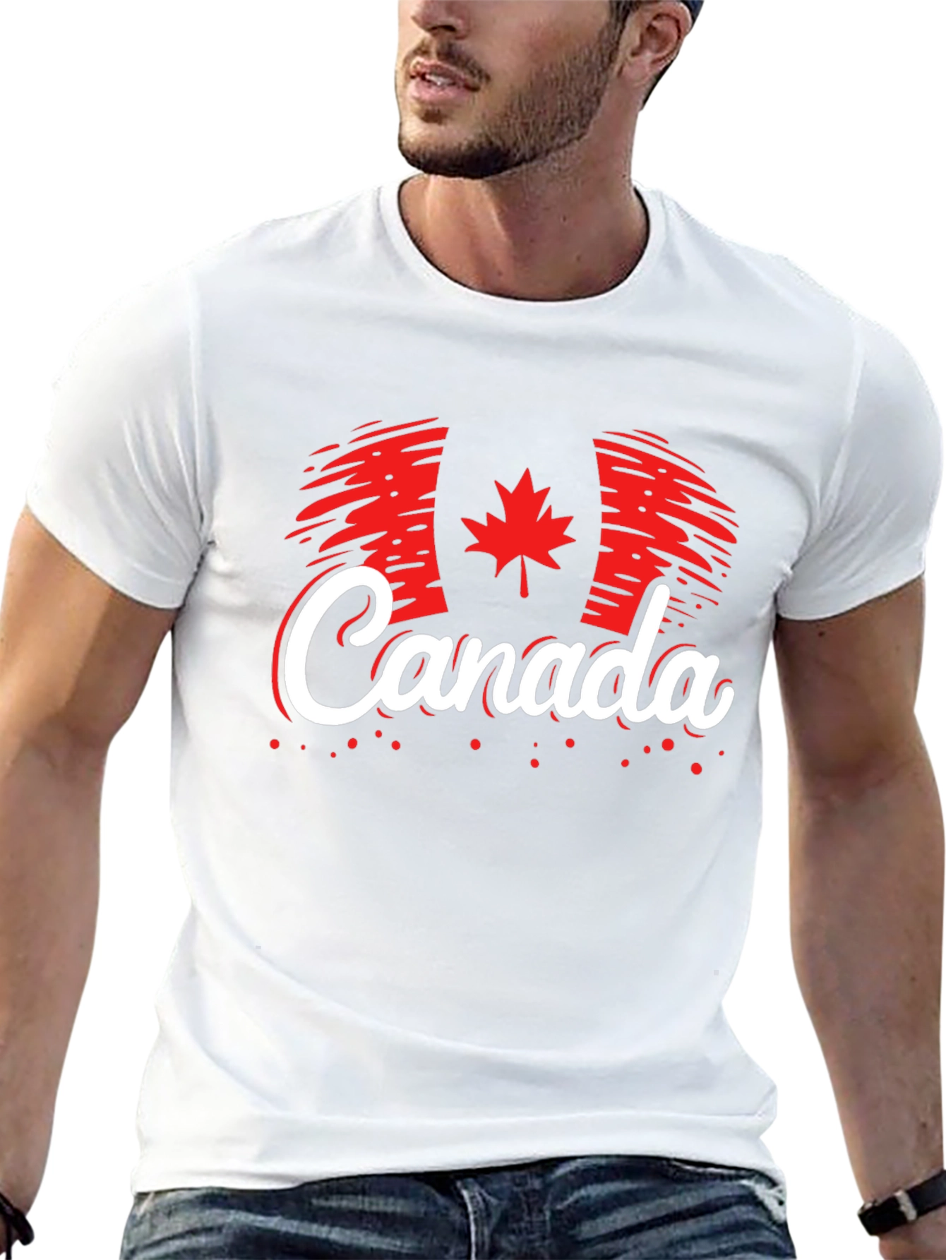 Canada Flag T-Shirt - Patriotic Style Maple Leaf Design