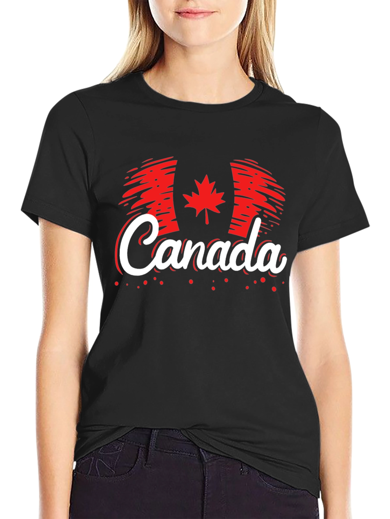 Canada Flag T-Shirt - Patriotic Style Maple Leaf Design