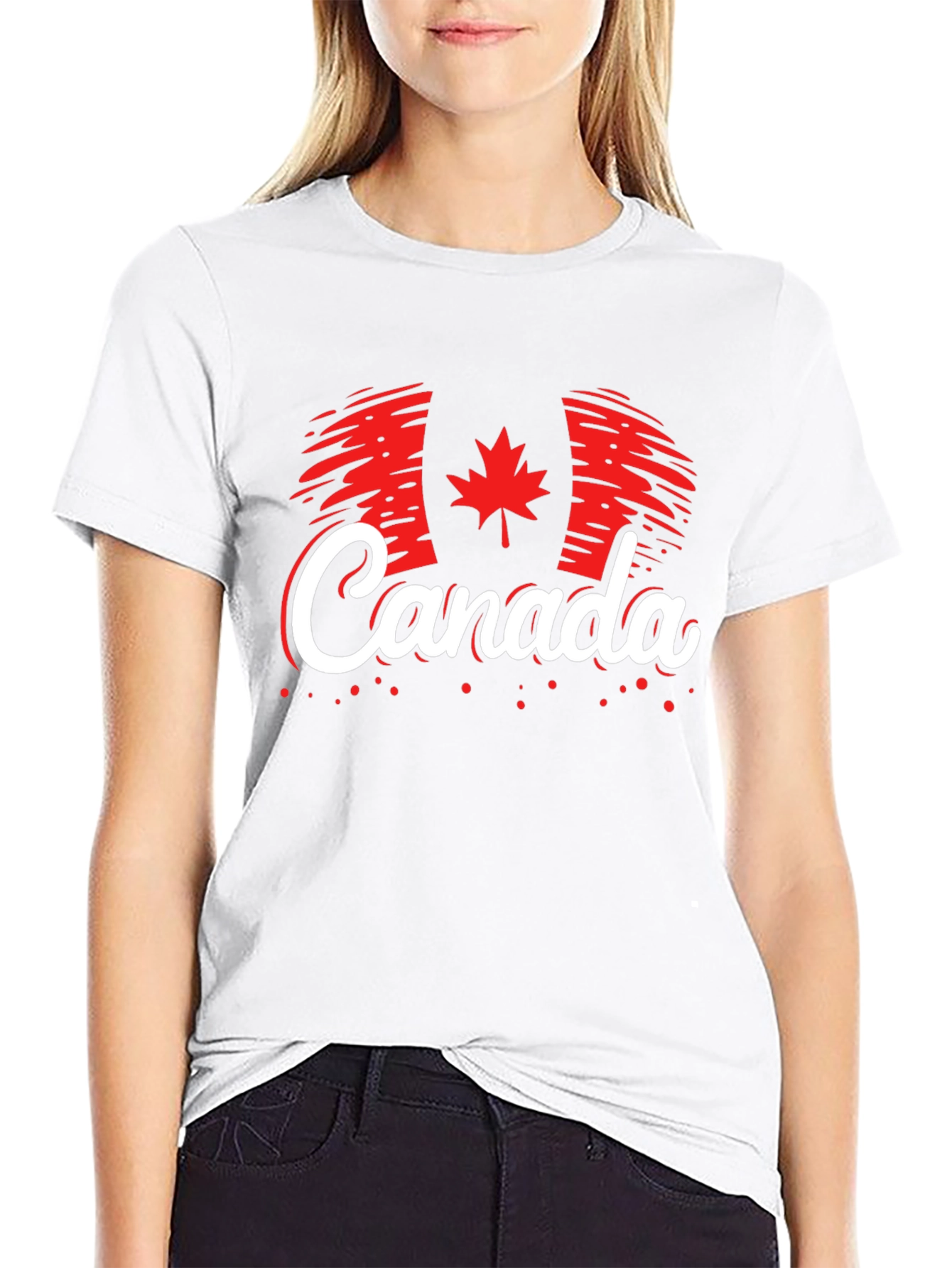 Canada Flag T-Shirt - Patriotic Style Maple Leaf Design