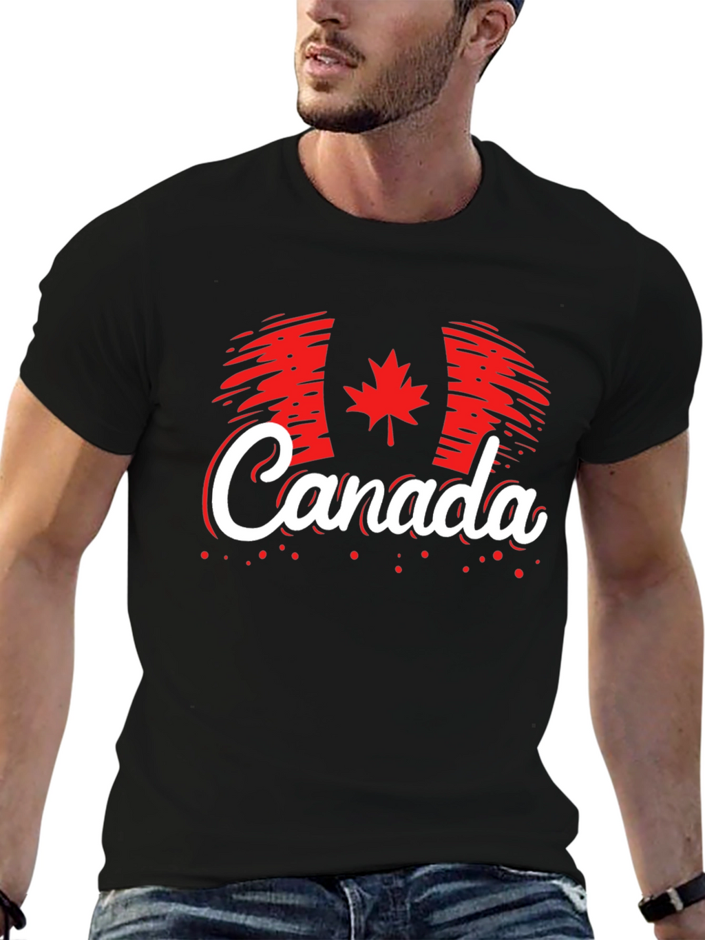Canada Flag T-Shirt - Patriotic Style Maple Leaf Design