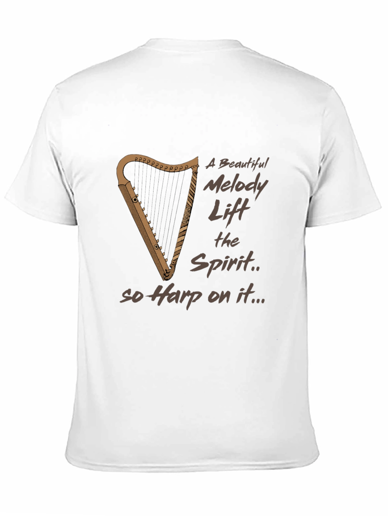 Musical Harp Graphic Tee - Uplifting & Unique