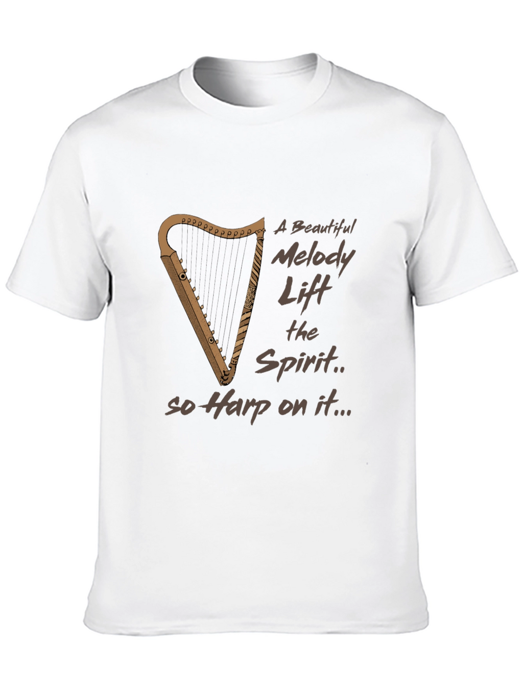Musical Harp Graphic Tee - Uplifting & Unique