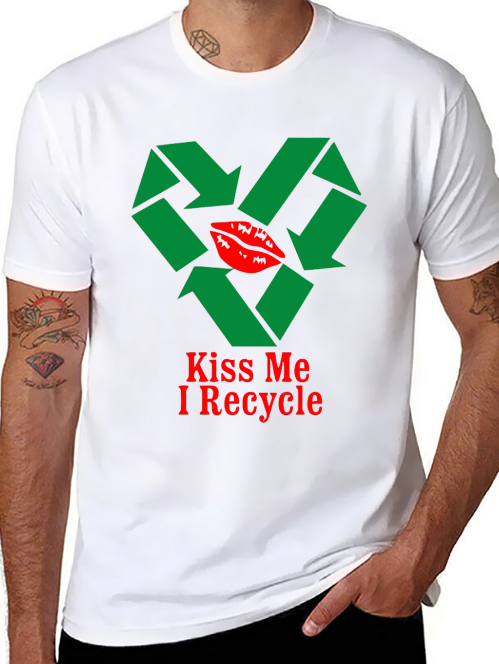 Kiss Me I Recycle Graphic T-Shirt
