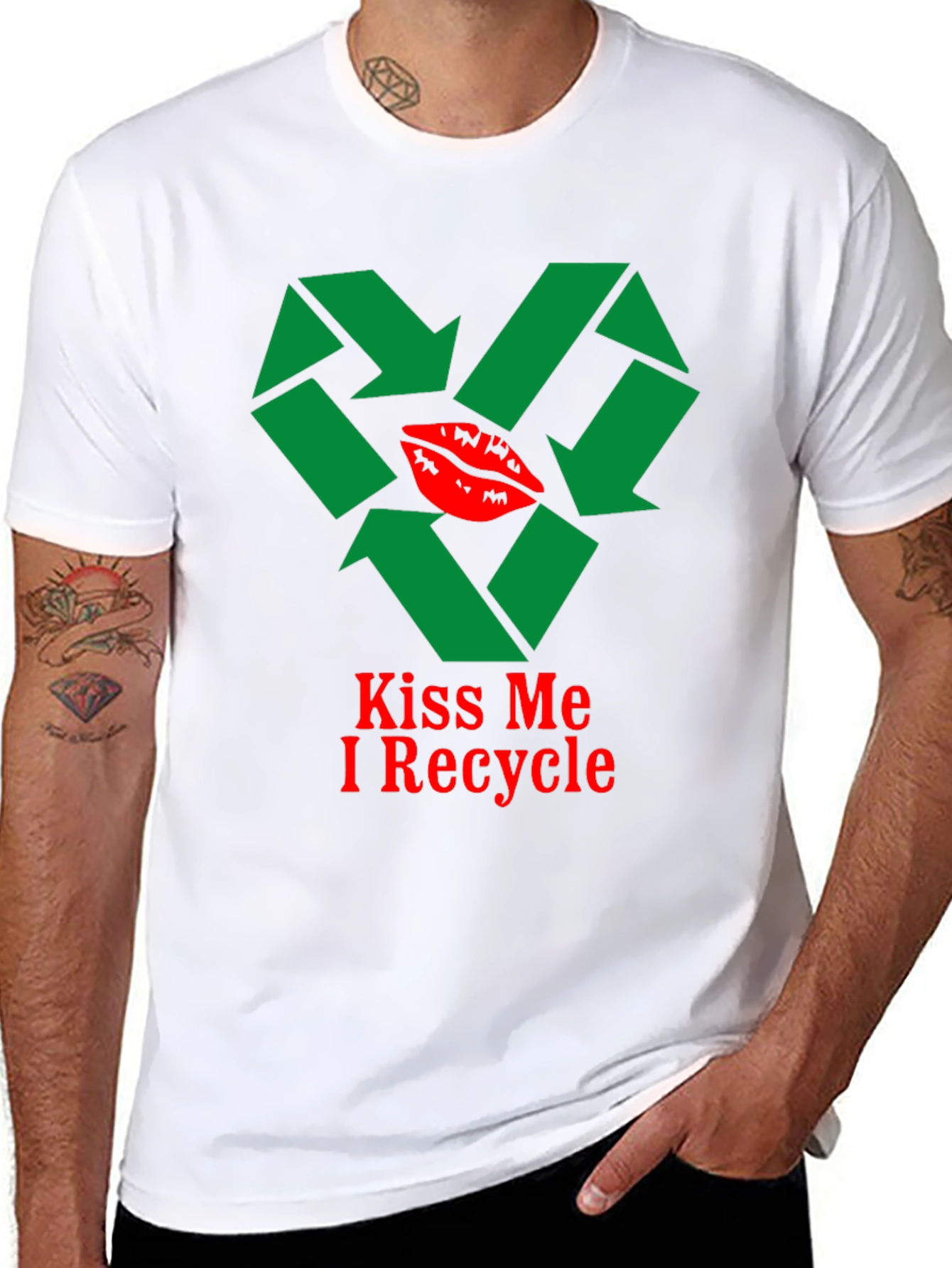 Kiss Me I Recycle Graphic T-Shirt