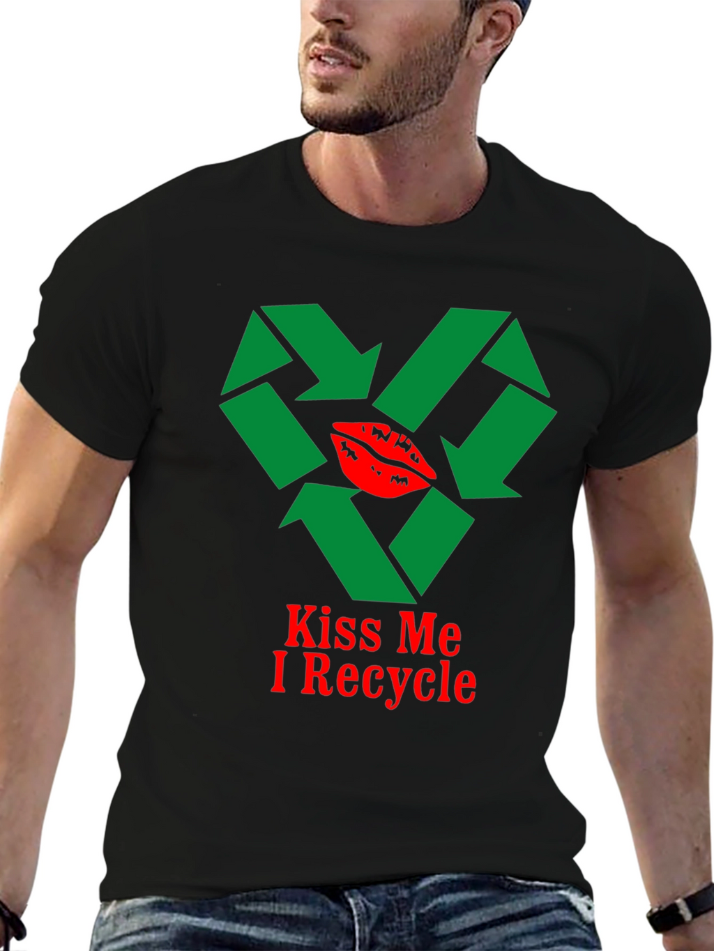 Kiss Me I Recycle Graphic T-Shirt
