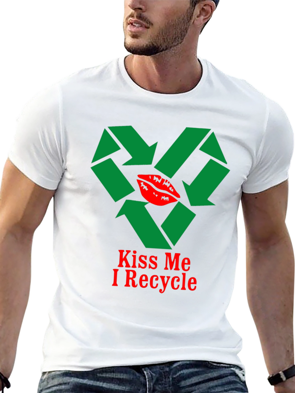 Kiss Me I Recycle Graphic T-Shirt