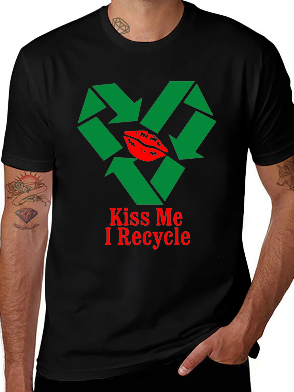 Kiss Me I Recycle Graphic T-Shirt