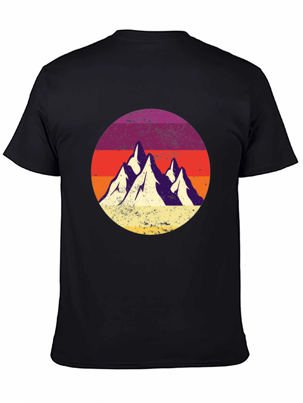 Retro Mountain Range Graphic Tee - Classic Black T-Shirt