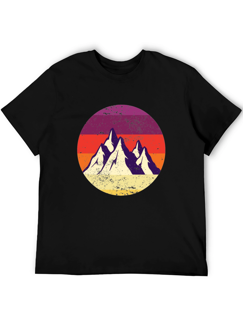 Retro Mountain Range Graphic Tee - Classic Black T-Shirt