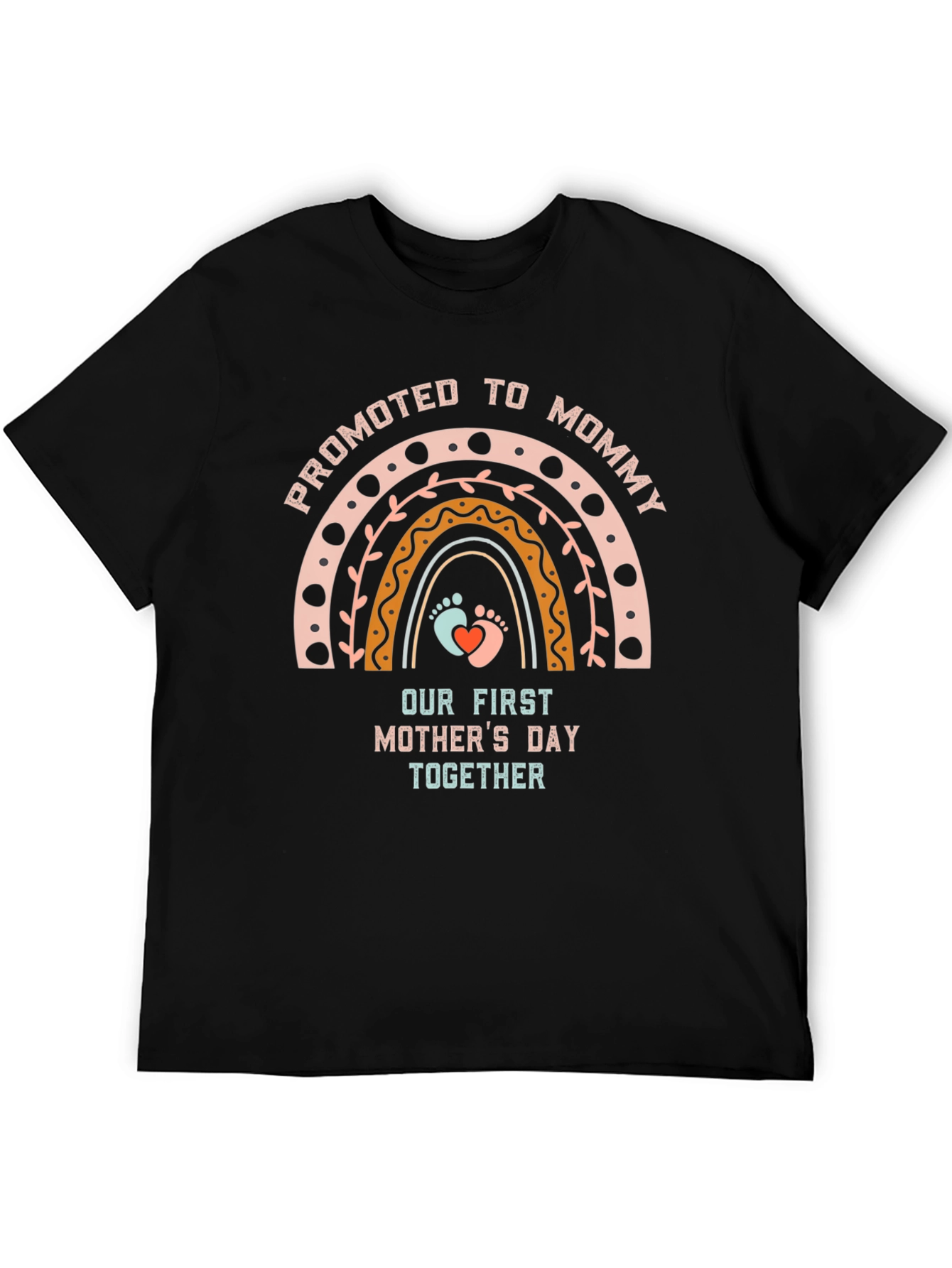 Promoted to Mommy Rainbow Graphic Tee - Mothers Day Shirt