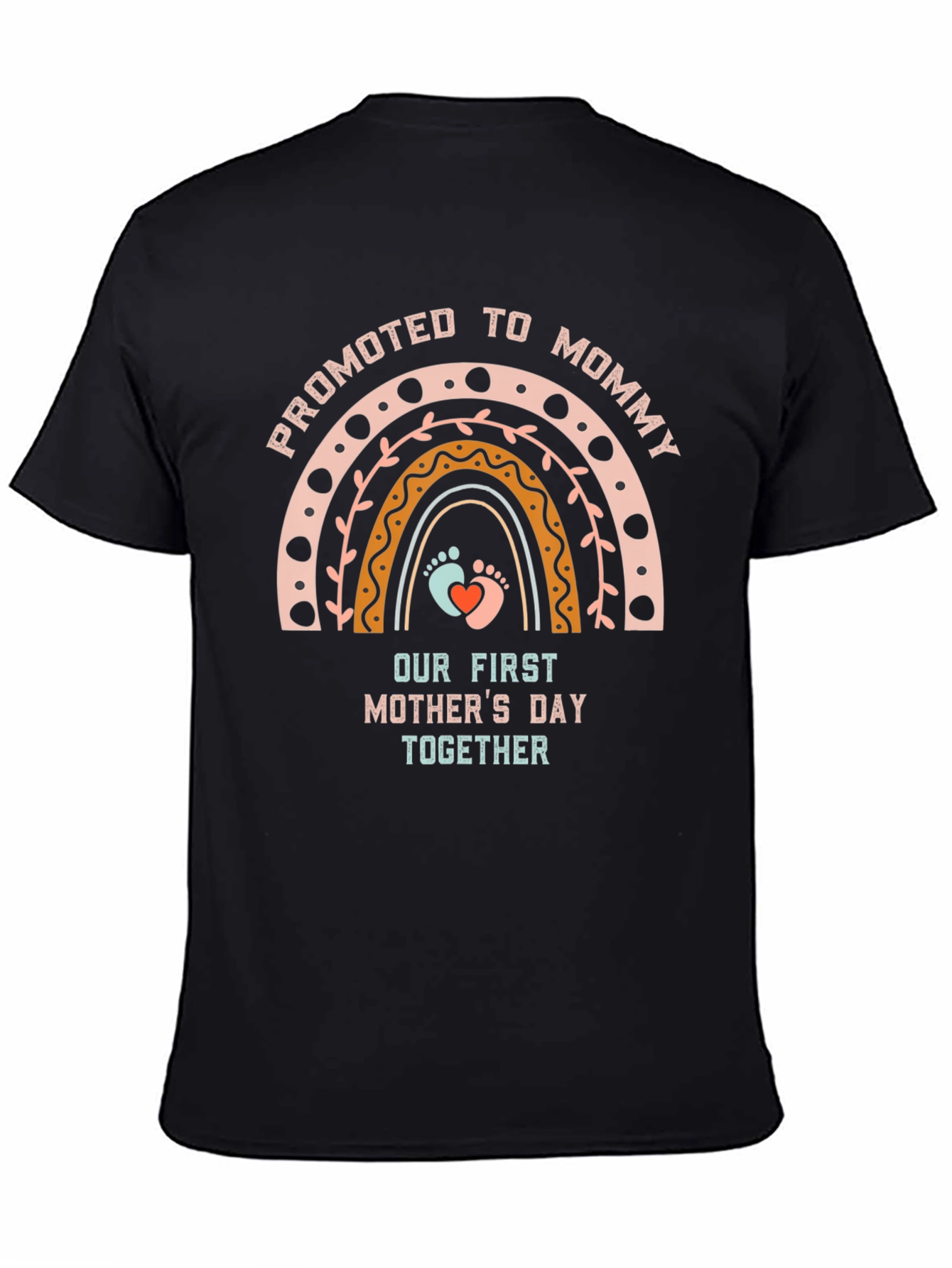 Promoted to Mommy Rainbow Graphic Tee - Mothers Day Shirt