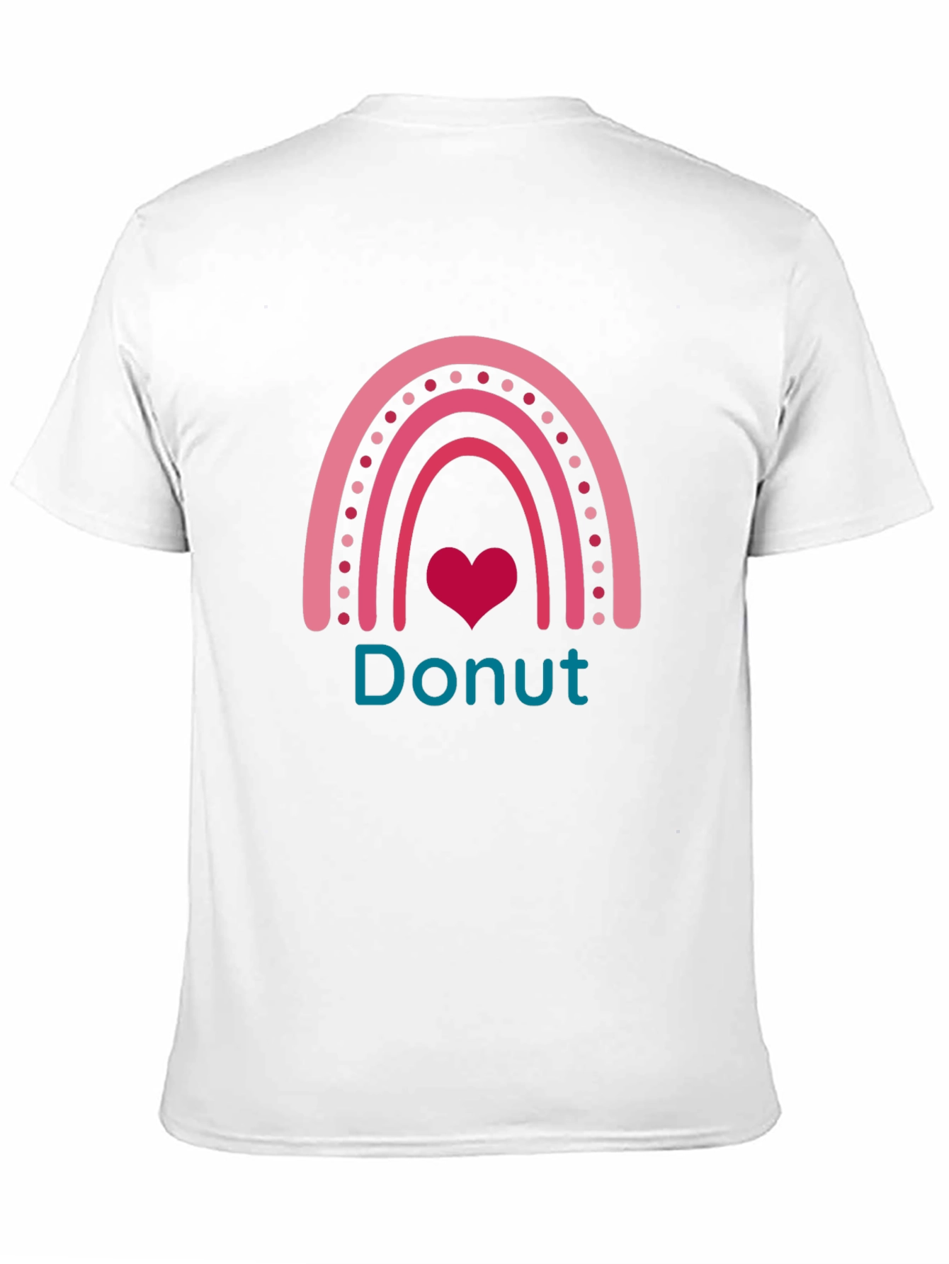 Donut Lover Rainbow Heart Graphic T-Shirt