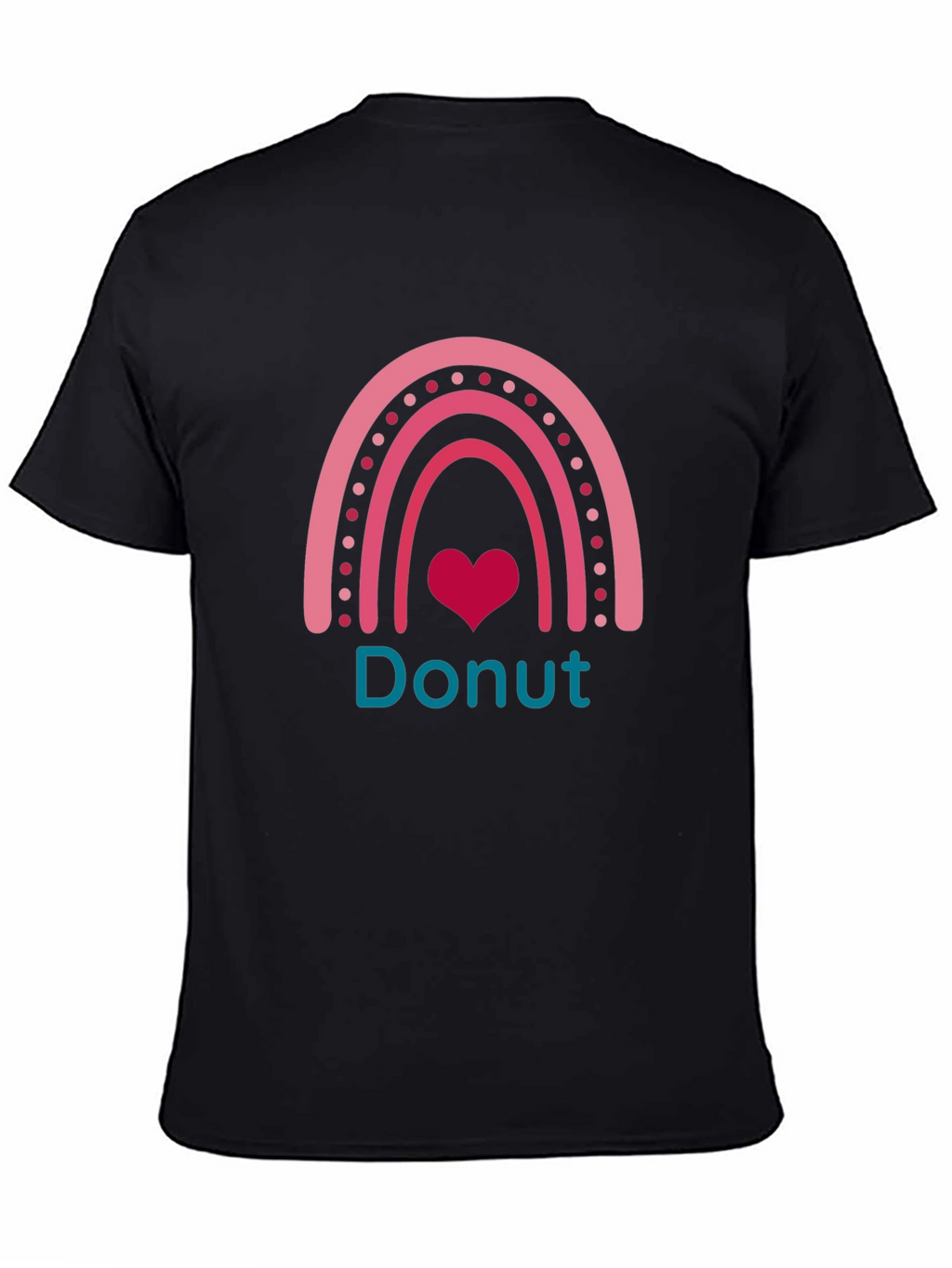 Donut Lover Rainbow Heart Graphic T-Shirt
