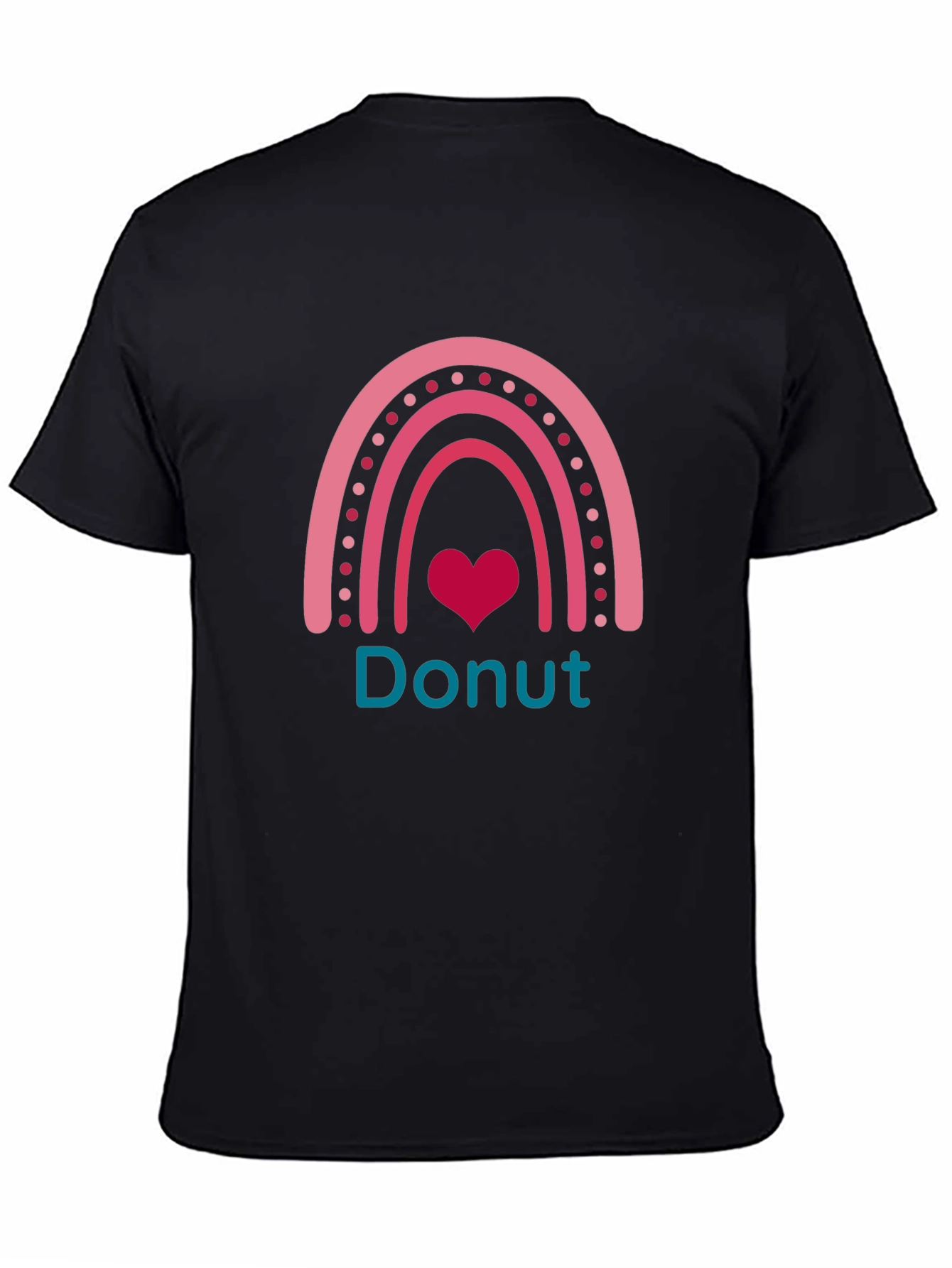 Donut Lover Rainbow Heart Graphic T-Shirt