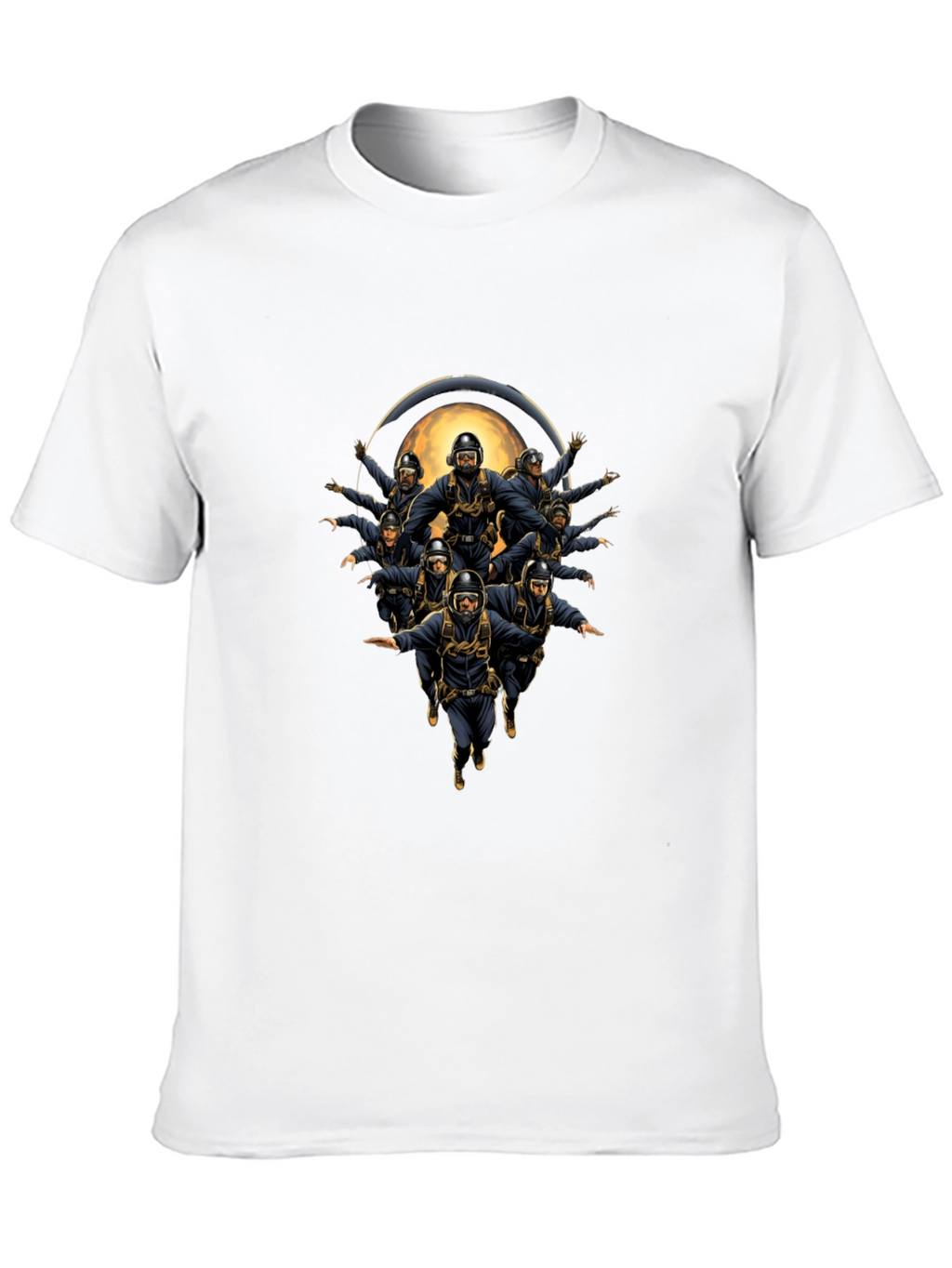 Skydiving Team Graphic Print Tee