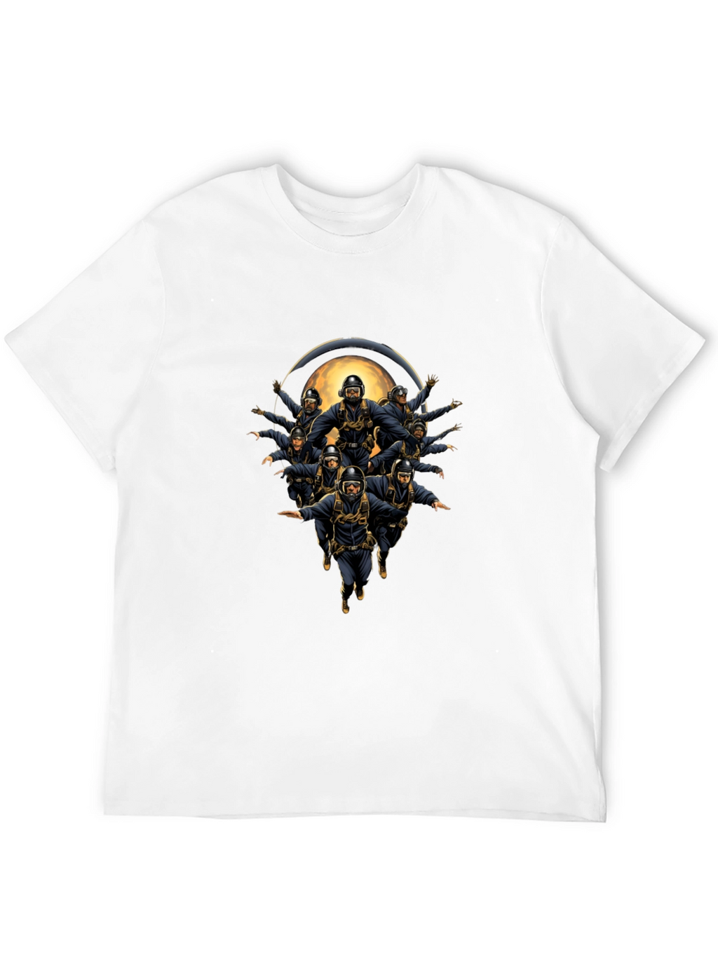 Skydiving Team Graphic Print Tee