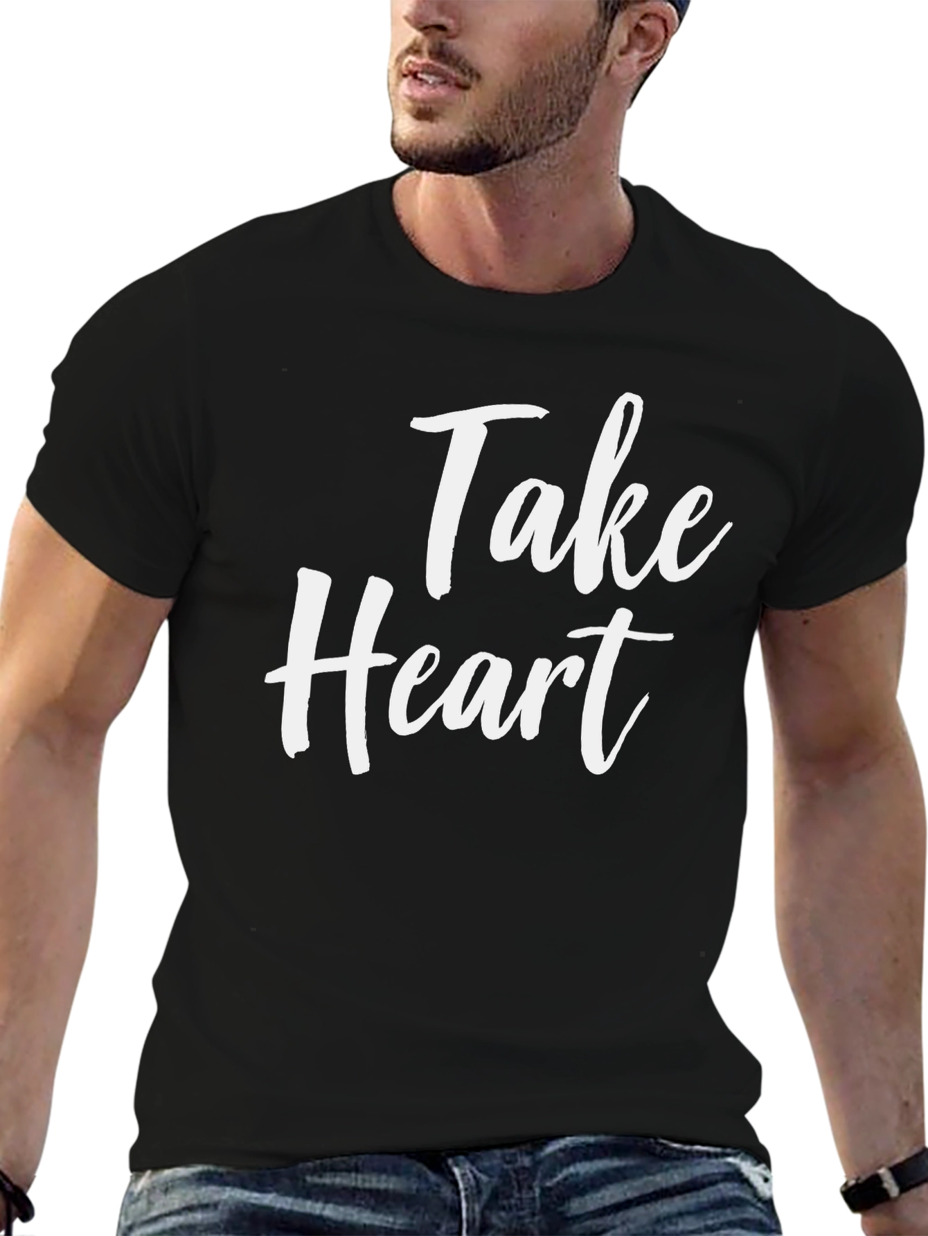 Take Heart Graphic Tee - Black Casual T-Shirt