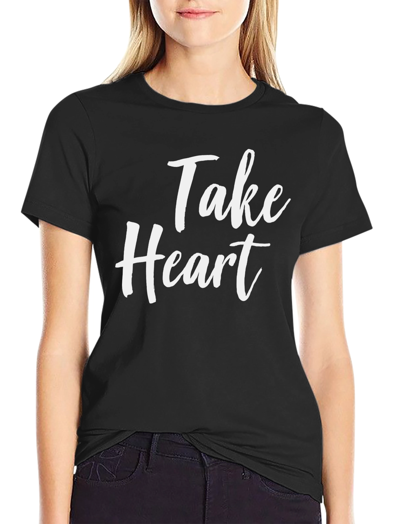 Take Heart Graphic Tee - Black Casual T-Shirt