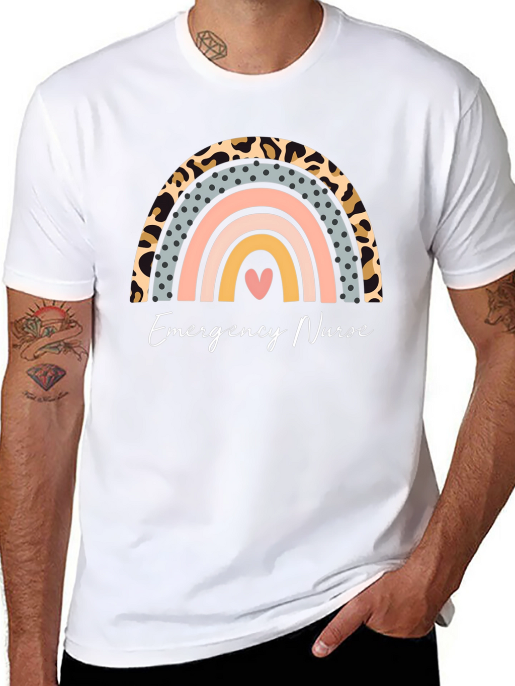 Emergency Nurse Rainbow Graphic Tee