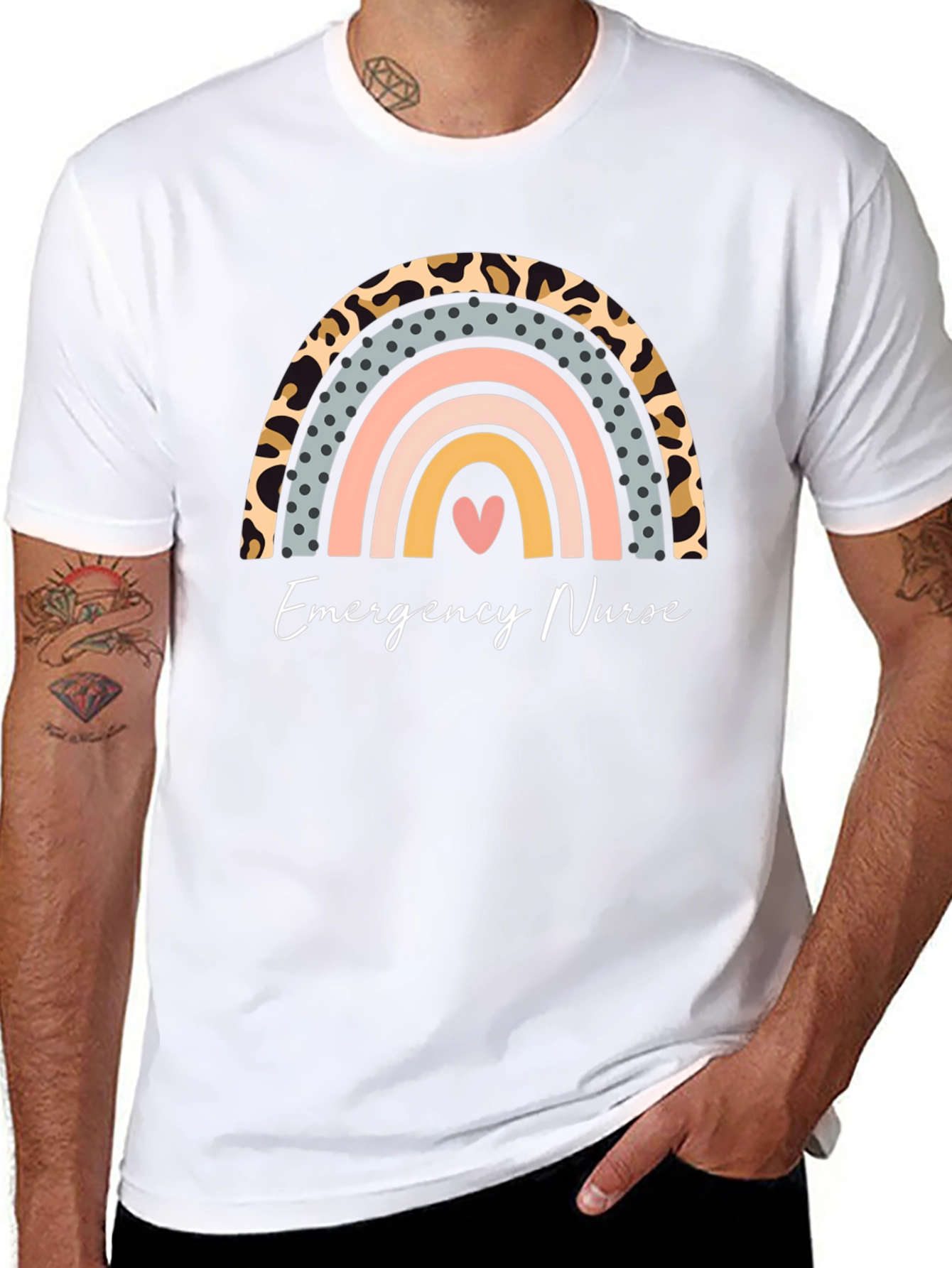Emergency Nurse Rainbow Graphic Tee