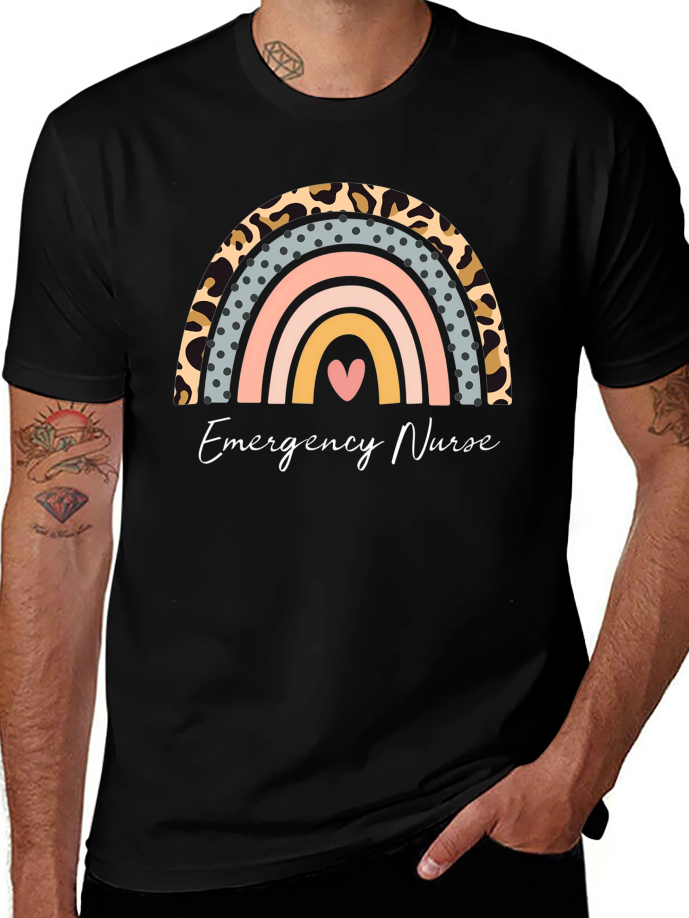 Emergency Nurse Rainbow Graphic Tee