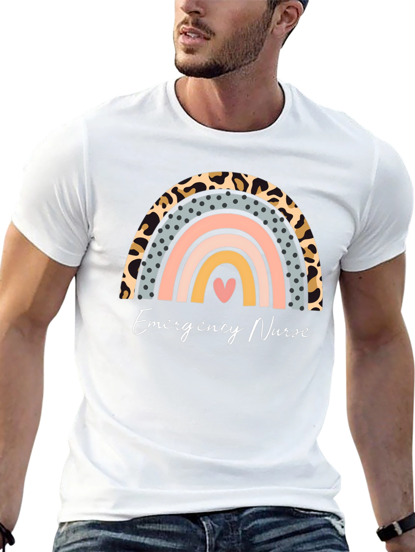 Emergency Nurse Rainbow Graphic Tee