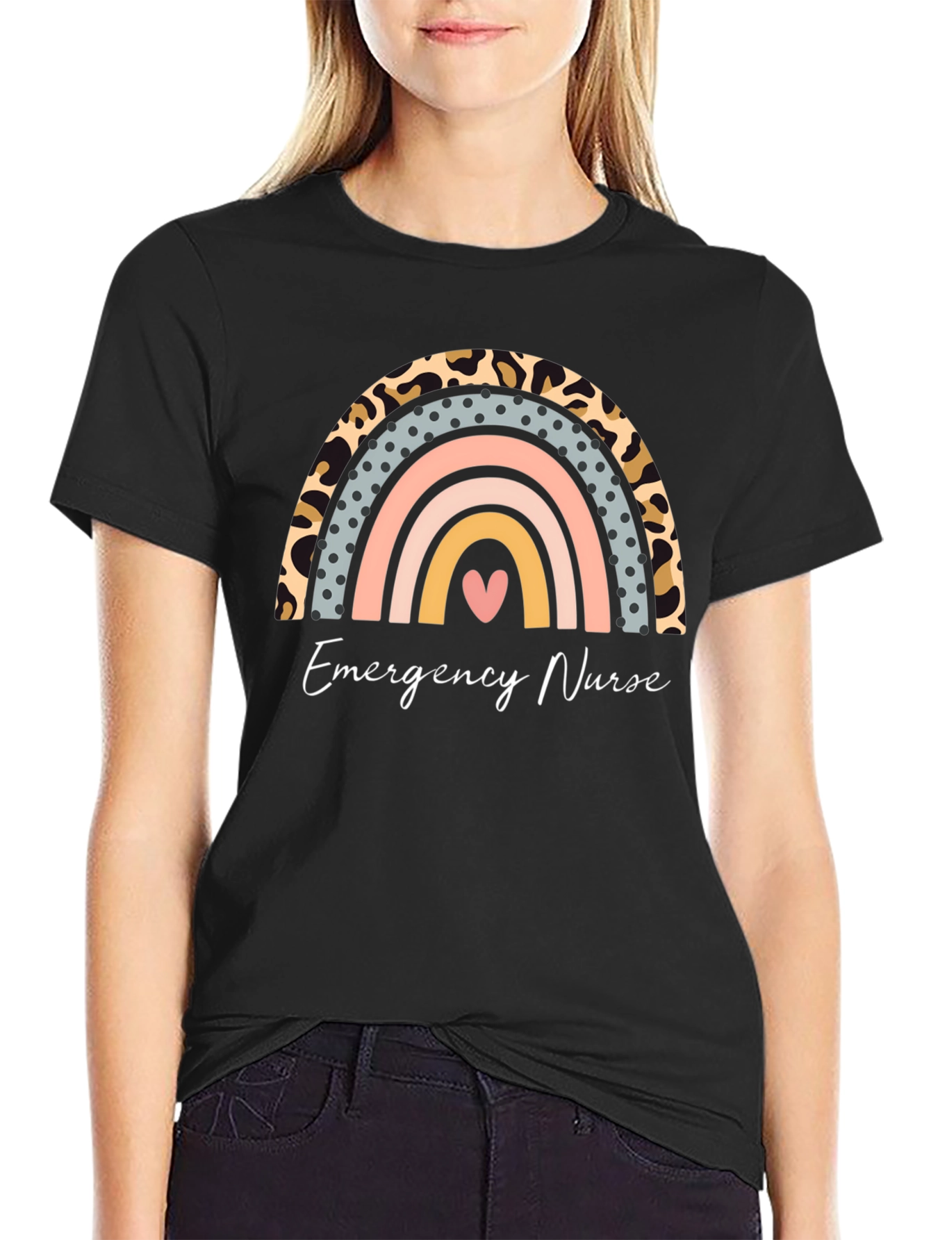 Emergency Nurse Rainbow Graphic Tee