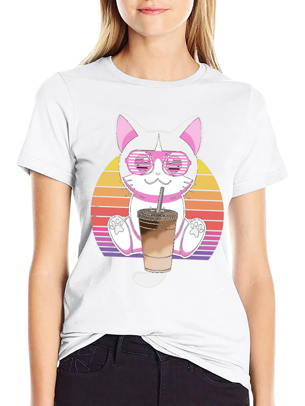 Cool Cat Iced Coffee Graphic Tee