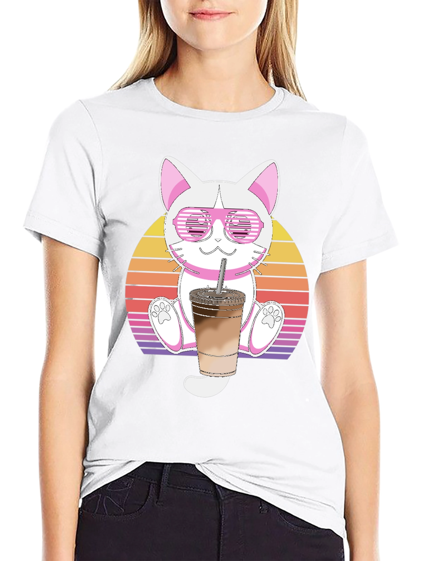 Cool Cat Iced Coffee Graphic Tee